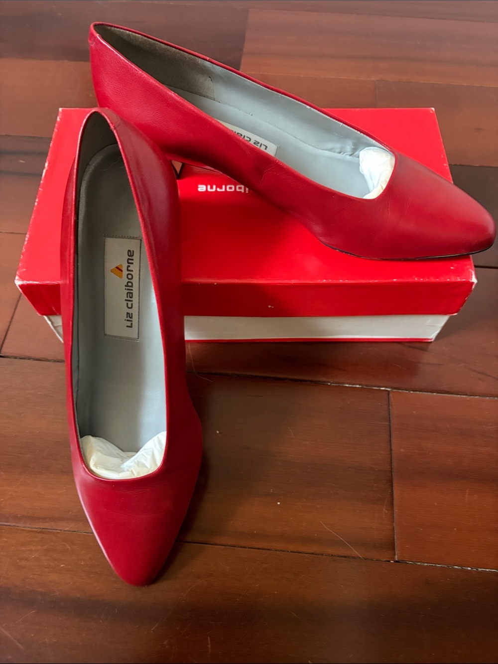 Liz Claiborne Red Pointed-Toe Heels